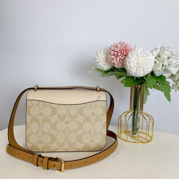 Coach CR329 Morgan Square Crossbody Bag In Blocked Signature Canvas IN - Picture 3 of 10